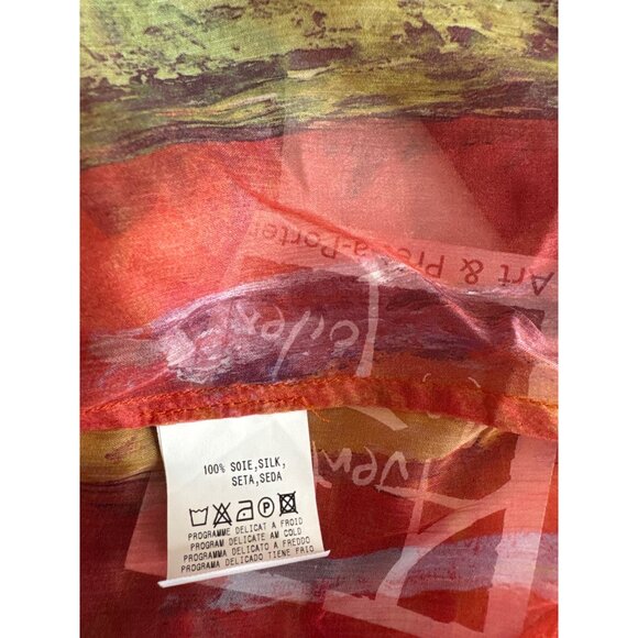 Aventures Des Toiles Womens Silk Blouse Size Medium 40 Multicolor Sheer - Picture 5 of 5